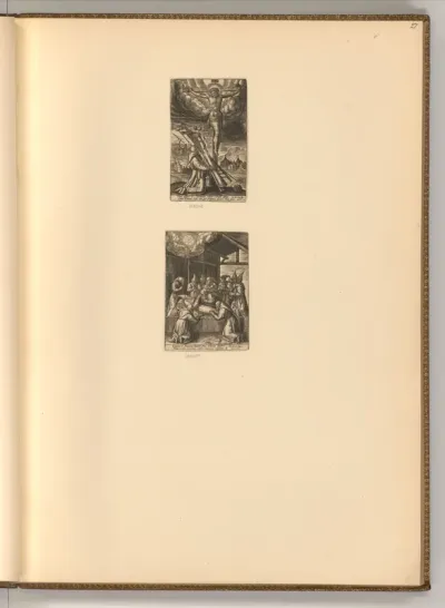 Hl. Bernhard mit Leidenswerkzeugen und Christus am Kreuz; Tod des hl. Bernhard
