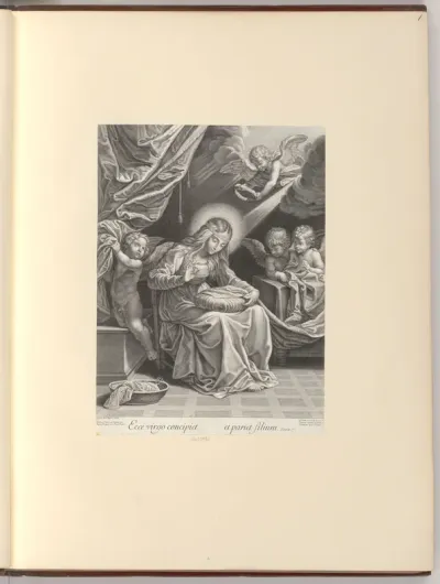 Hl. Maria mit Näharbeit