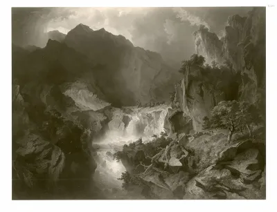 Hochgebirgslandschaft mit Wasserfall bei Salzburg