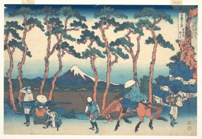 Hodogaya on the Tokaido, from the series "Thirty six Views of Mount Fuji"