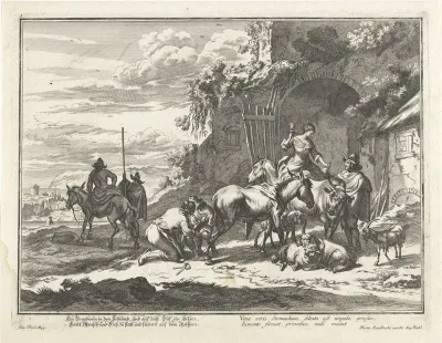 Hoefsmid beslaat een ezel