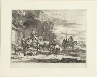 Hoefsmid beslaat een ezel