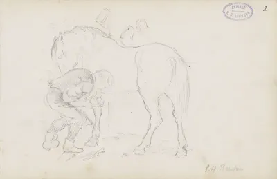 Hoefsmid beslaat een paard