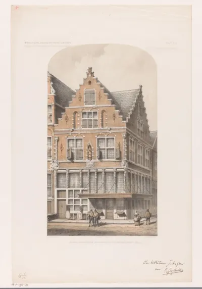 Hoekhuis Warmoesstraat en Oudebrugsteeg in Amsterdam