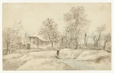 Hoeve tussen bomen