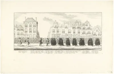 Hofdienaren in de lijkstoet van Anna van Hannover te Delft, 1759