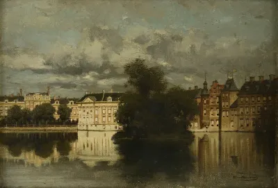 Hofvijver met Korte Vijverberg te 's-Gravenhage