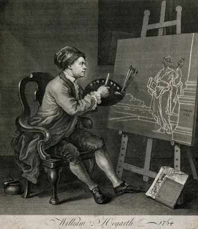 Hogarth painting the comic muse