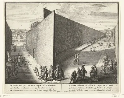 Hoge heggen en maliebaan in het park van Enghien