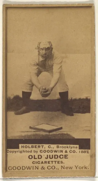 Holbert, Catcher, Brooklyn Bridegrooms, from the Old Judge series (N172) for Old Judge Cigarettes
