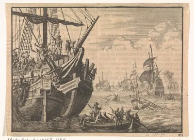 Hollandse haringschepen door Spanjaarden veroverd en vernield, 1600