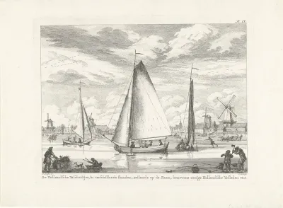 Hollandse ijsschuitjes op de Zaan, ca. 1775