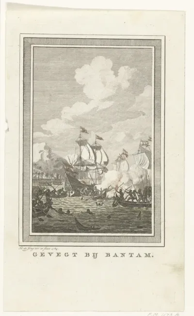 Hollandse schepen bij Bantam aangevallen door lokale bevolking, ca. 1600