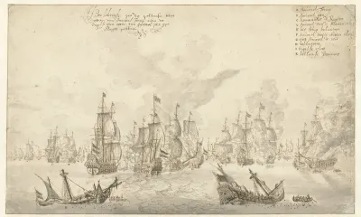 Hollandse vloot in de slag bij Terheide, 1653