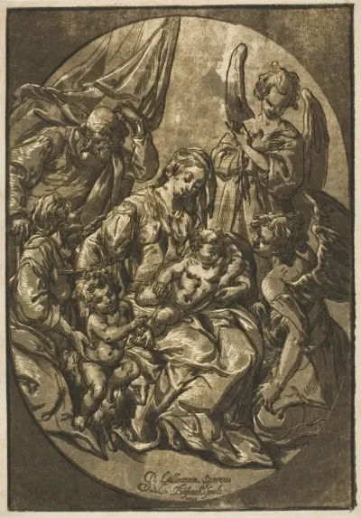 Holy Family in an Oval Frame