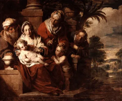 Holy Family with the infant St John, St Elizabeth and St Zacharia