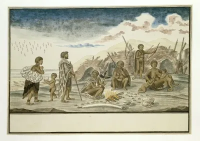 Homestead of the so-called Strandlopers (San or Khoikhoi) just north of the Orange River’s mouth