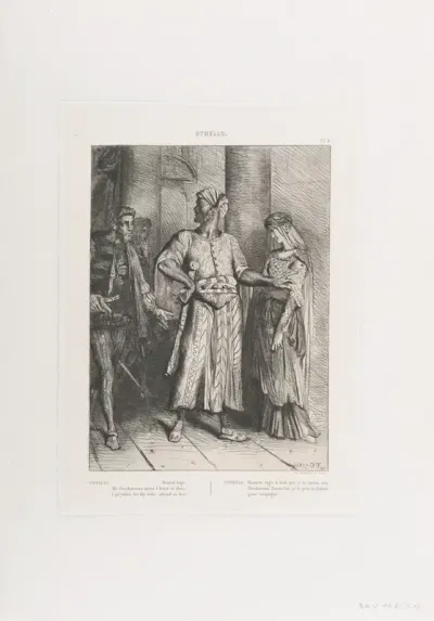 "Honest Iago, my Desdemona must I leave to thee": plate 4 from Othello (Act 1, Scene 3)
