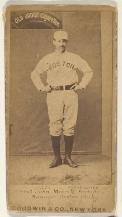 Honest John Morrill, 1st Base and Manager, Boston, from the Old Judge series (N172) for Old Judge Cigarettes