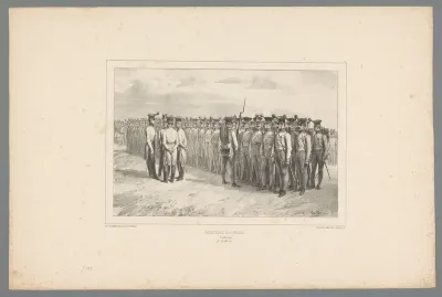 Hongaarse soldaten worden geïnspecteerd, 2 juli 1837