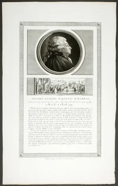 Honoré Gabriel Riquetti Mirabeau, Deputy of the Provence Region, from the series Tableaux historiques de la révolution française