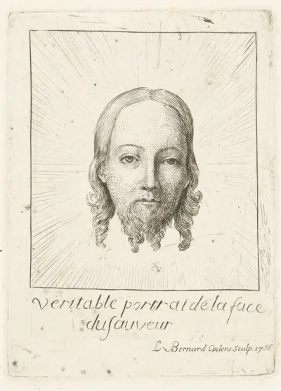Hoofd van Christus in stralenkrans