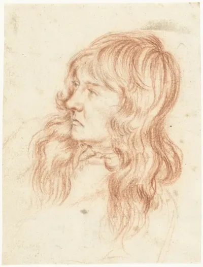 Hoofd van een jongeman, naar links