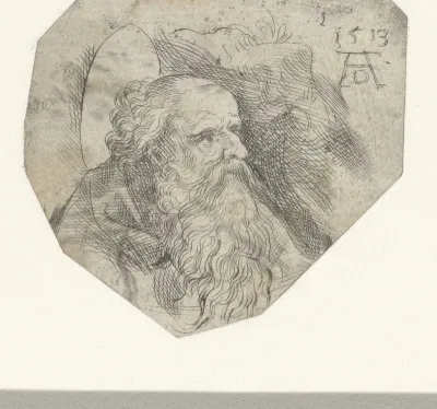 Hoofd van een onbekende mannelijke heilige, mogelijk de H. Hieronymus