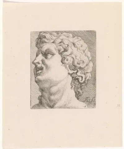 Hoofd van een van de zonen van Laocoön, zijaanzicht