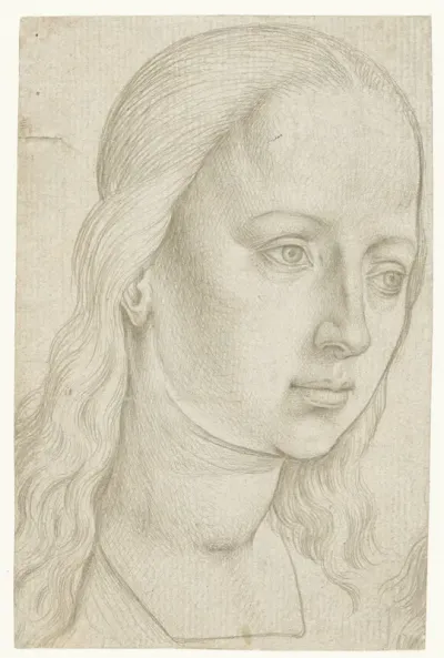 Hoofd van een vrouwelijke heilige of van Maria