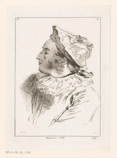 Hoofd van Harlekijn, en profil