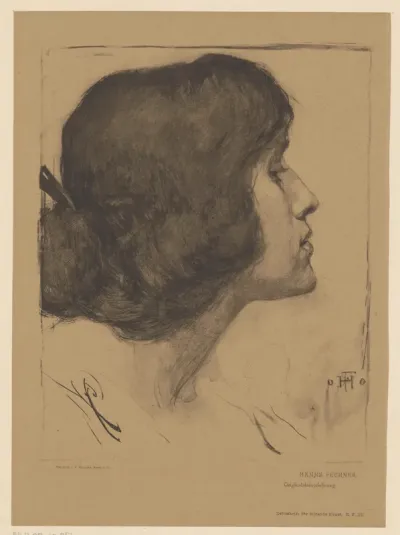 Hoofd van vrouw en profil
