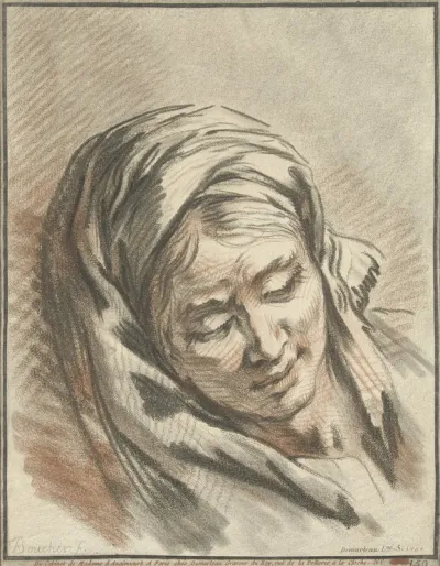Hoofd van vrouw met hoofddoek