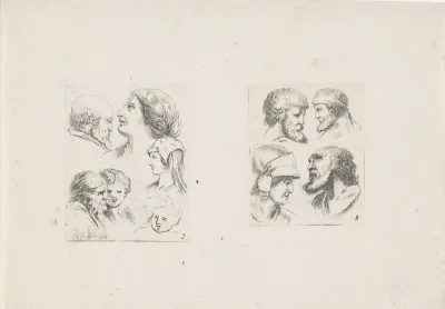 Hoofden van mannen en vrouwen