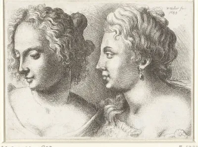 Hoofden van twee jonge vrouwen