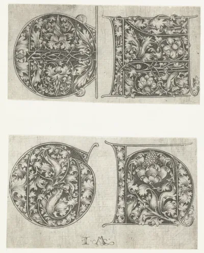 Hoofdletters E, F, G, en H