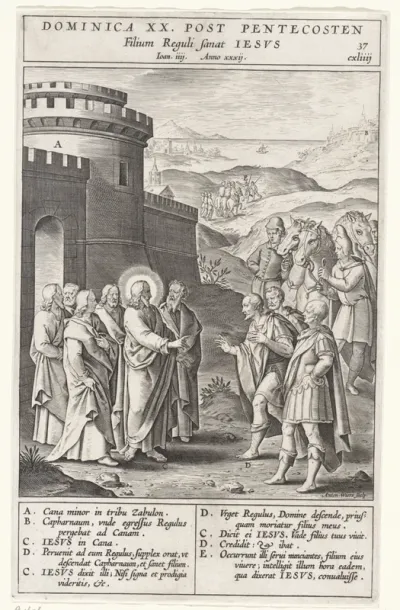 Hoofdman van Kafarnaüm vraagt Christus om hulp