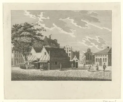 Hoofdwacht van de landsmilitie op de Botermarkt te Amsterdam, 1788