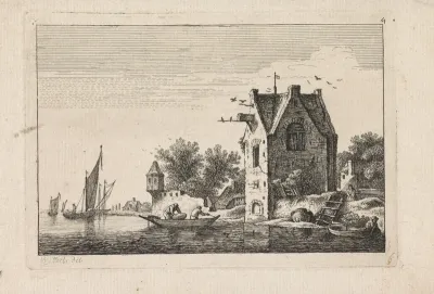 Hoog gebouw aan het water