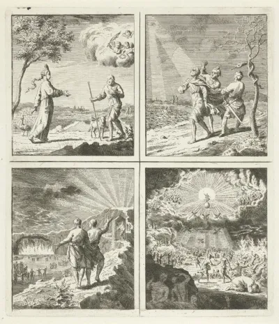Hoogmoed en christelijke nederigheid / Man belaagd door de Wereld / Brede en de smalle weg /  Laatste Oordeel
