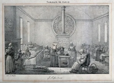 Hôpital des Enfants-Trouvés, Paris: nuns and babies in the hospital