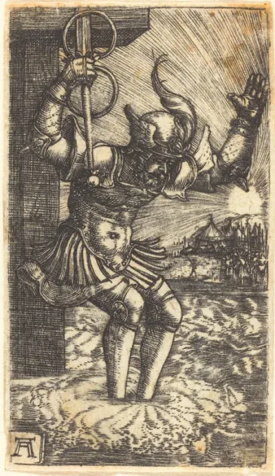 Horatio Cocles Leaping into the River Tiber