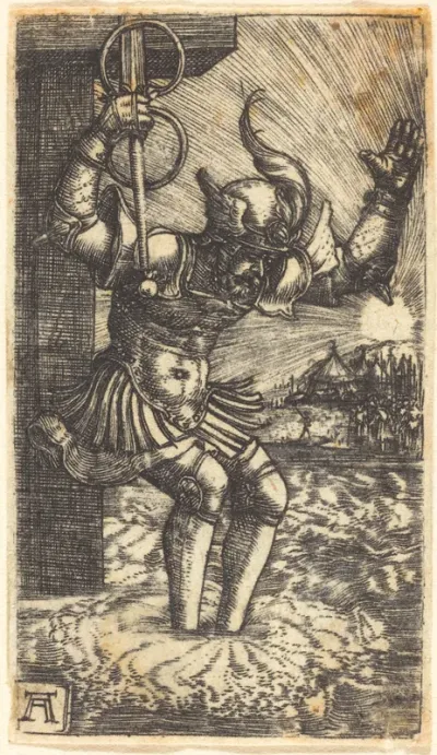 Horatius Cocles Leaping into the River Tiber