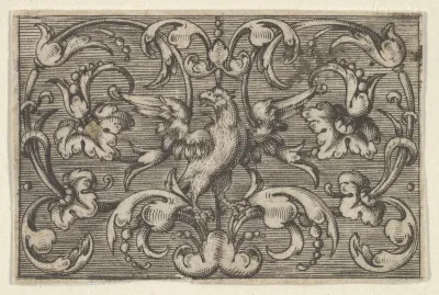 Horizontal Panel with a Bird, from "Varii Generis Opera Aurifabris Necessaria"