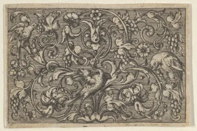 Horizontal Panel with Three Birds, from "Varii Generis Opera Aurifabris Necessaria"