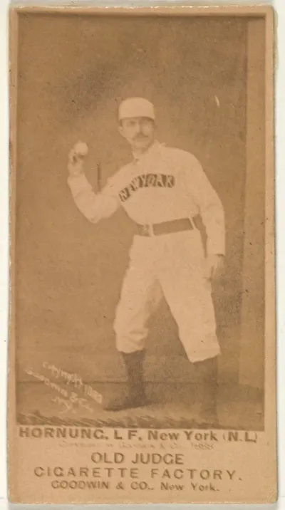 Hornung, Left Field, New York, from the Old Judge series (N172) for Old Judge Cigarettes