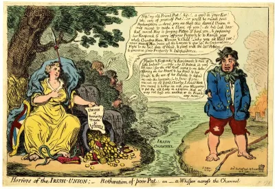 Horrors of the Irish Union: Botheration of Poor Pat, or A Whisper across the Channel, published by Hannah Humphrey