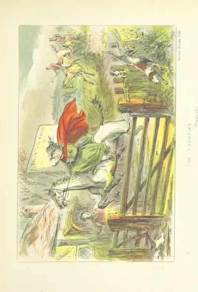 horse from "Dame Perkins and her Grey Mare; or, the Mount for Market. [In verse.] ... With coloured illustrations by Phiz [pseud., i.e. H. K. Browne]".