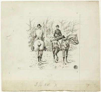 Horseman and Horsewoman in Park