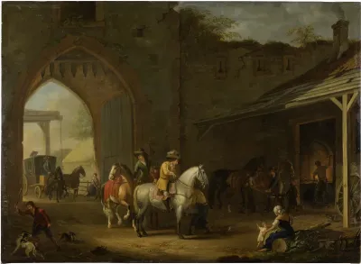 Horsemen at the Blacksmith's
